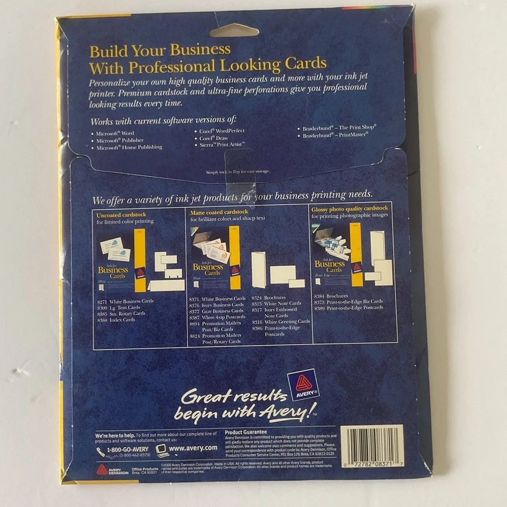 Avery 8371 Ink Jet Business Cards. NWT